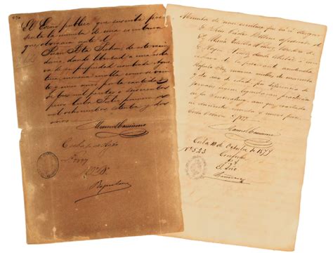 A Group of Two 1870s Manumission Documents for Enslaved Women in Cuba | Cuba Slavery