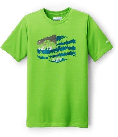 Columbia Boy's Peak Freak T-Shirt Cyber Green Americana Graphic S Columbia Kids, Hiking Shirts ...
