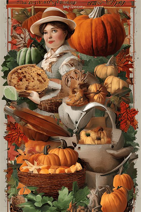 Thanksgiving Wall Art a VintageInspired Poster · Creative Fabrica