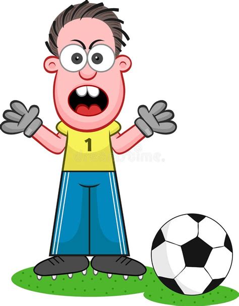 Cartoon Goalkeeper Shouting Stock Illustration - Illustration of illustration, kicking: 36287884