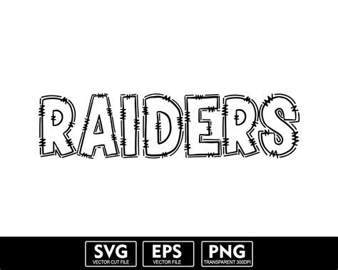 RAIDERS Doodle Letters Hand Draw Letters Transparent Background Vector ...