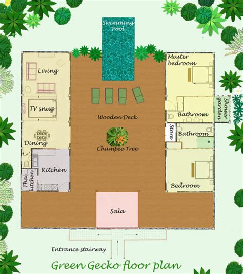 Floor plan and layout of this Thai Holiday Villa for rent