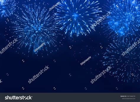 Abstract Blue Fireworks Background Celebrate Stock Photo 1821068276 ...