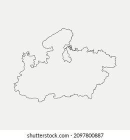 Map Madhya Pradesh India Region Outline Stock Vector (Royalty Free ...