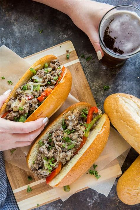 Philly Cheesesteak Recipe with Peppers and Onions - Valerie's Kitchen