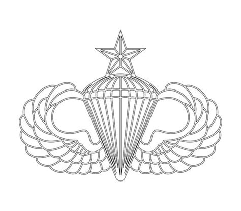 US Army Senior Parachutist Badge Vector Files Dxf Eps Svg Ai - Etsy