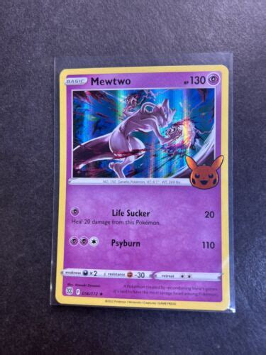 Mewtwo Holo Rare 056/172 Pokemon Trick or Trade Halloween 2022 Card ...