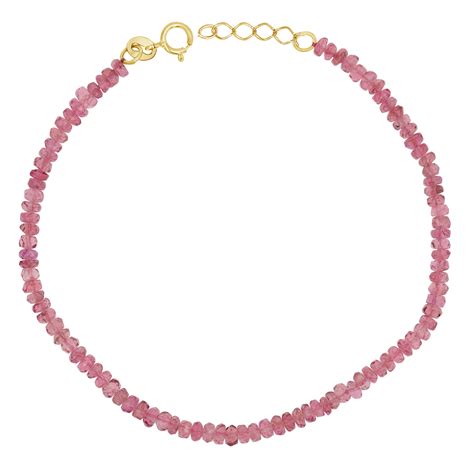 14K Gold Pink Sapphire Beaded Bracelet – Baby Gold