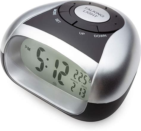 Loud Talking Alarm Clock with Time and Temperature – for Low Vision or Blind (Gray) – Cirbic ...