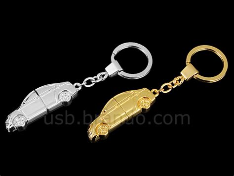 USB Metallic Car Keychain Flash Drive