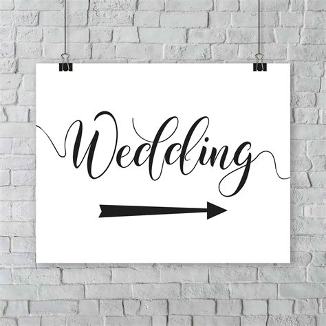 Printable Wedding Arrow Sign - Wedding Directions Instant Download – We Do Bou