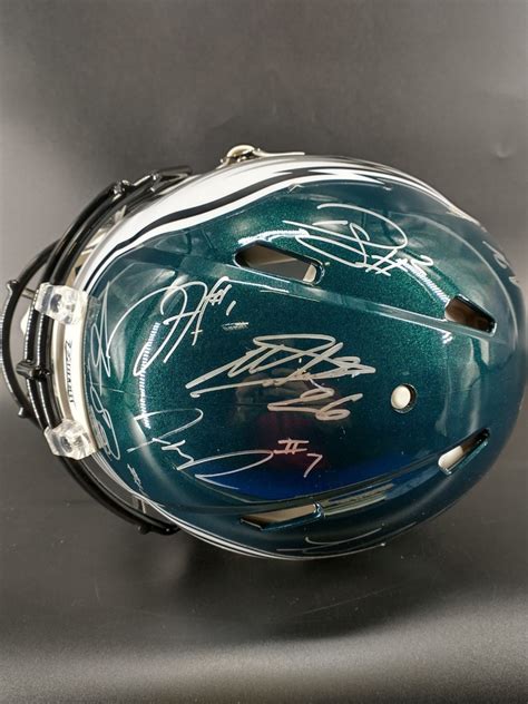 Eagles Helmet signed by 2023 Pro Bowlers - Jalen Hurts, AJ Brown, Myles ...