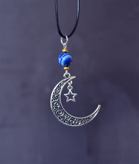 Moon Star Necklace, Mystical Necklace, Moon Jewelry, Moon Phase, Canadian Jewelry, Silver Moon ...