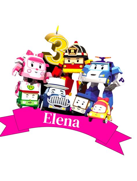 Robocar Poli Cake Topper Custom Birthday Toppers for Girls. Robocar ...