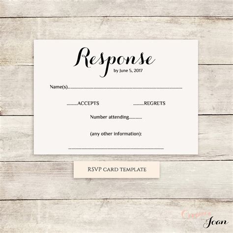 Printable Rsvp Cards - Customize and Print