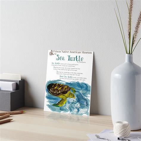 "Sea Turtle With Poem" Art Board Print by OBXFNAM | Redbubble