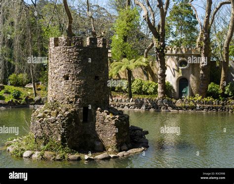 Palacio Nacional da Pena (Pena Palace) in Sintra near Lisbon, part of UNESCO. The gardens of ...