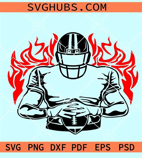 Football player frames SVG, football name frame svg, American Football Player svg