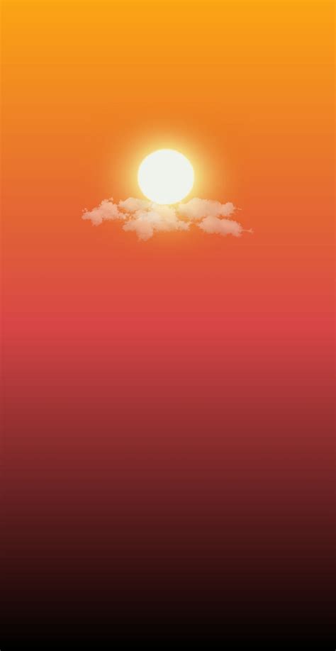 Sun vector, 2d, android, cloud, gradient background, graphics, nature ...