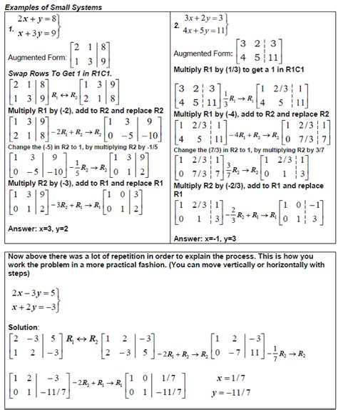 3.5b. Examples - Augmented Matrices | Finite Math | | Course Hero