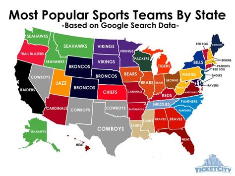 Most Popular Teams By State Per Google - Pretty cool | Just Because | Pinterest | The o'jays ...