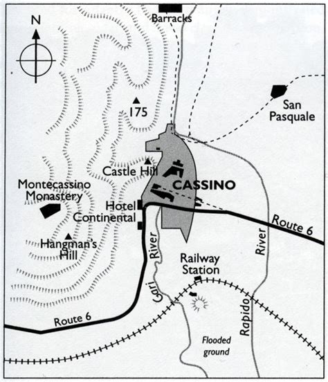 Map of Cassino area, 1944 | Cassino, Battle of monte cassino, Map