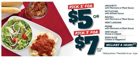 Fazoli's Printable Menu