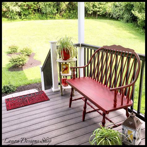 Red bench patio bench porch bench general finishes red brick and pitch black glaze www.Etsy.com ...