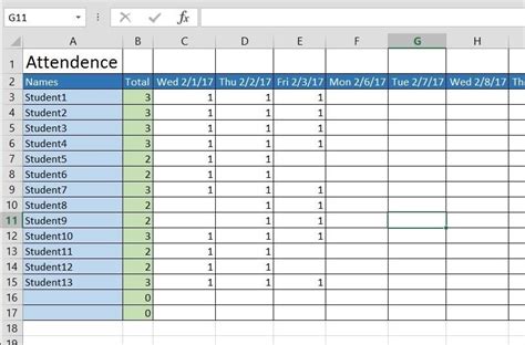 Sample School Attendance Sheet | The Document Template