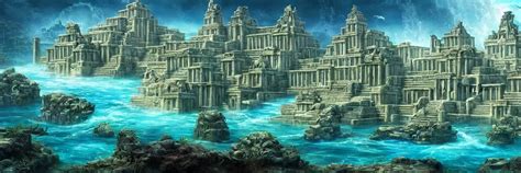 The Lost City of Atlantis, Art Station, Realism | Stable Diffusion