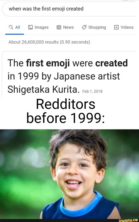 When was the ﬁrst emoji created The ﬁrst emoji were created in 1999 by Japanese artist Shigetaka ...