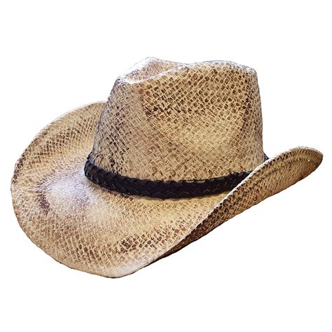 NATURAL STRAW VINTAGE LOOK COWBOY HAT 57CM-59CM: Amazon.co.uk: Clothing