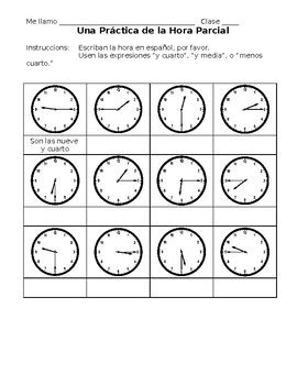 Spanish Telling Time Worksheet by Sr and Monsieur Schepeez | TPT