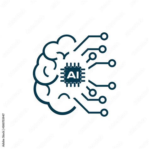 AI symbol vector design, AI sepration in lines of connection and AI remark vector design, AI ...