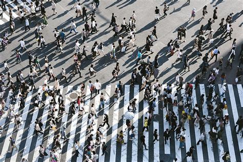 HD wallpaper: aerial view of people walking on raod, people walking on pedestrian lane aerial ...