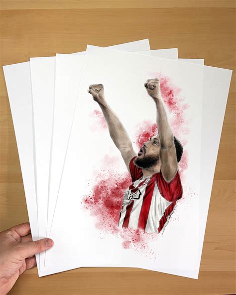 Brentford FC Bryan Mbeumo Colour Portrait Print | Etsy