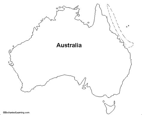 Outline Map Research Activity #2: Australia - EnchantedLearning.com