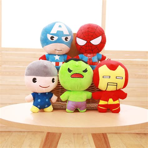 Set of 5pcs Marvel Avengers Plush Toy Superhero Plushie | Etsy