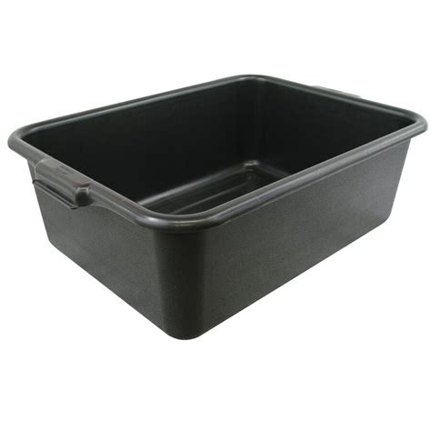 20" x 15" x 7" Black Polypropylene Bus Tub