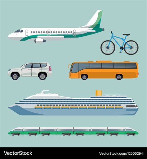 Fast transportation means set of modern transport Vector Image