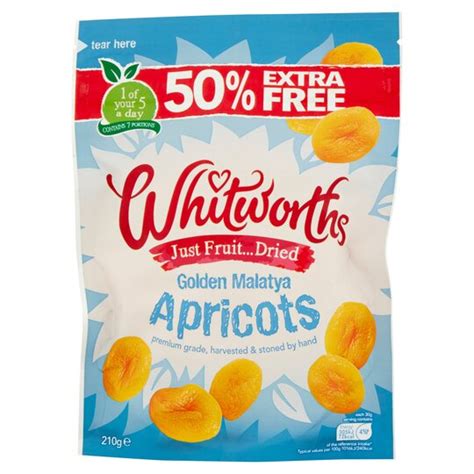 Whitworths Goldn Malatya Apricots 50% X/Free 210G - Tesco Groceries