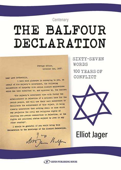 Photo credit - "The Balfour Declaration: 67 Words, 100 Years of Conflict Paperback" – Elliot ...