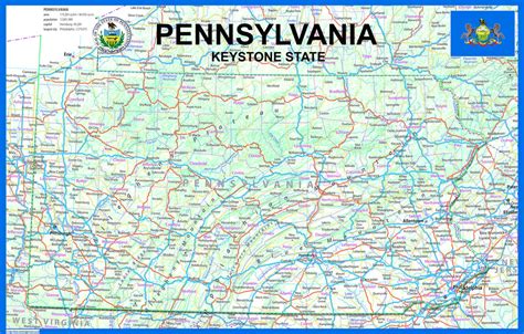 Pennsylvania Physical State Map– I Love Maps