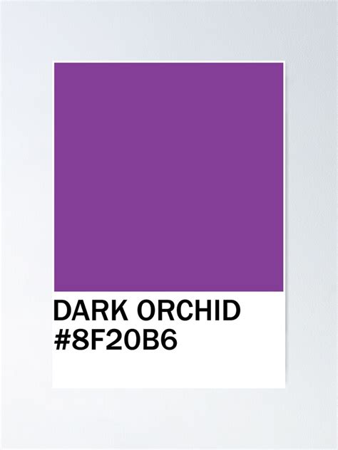 "Dark Orchid color with Hex code" Poster for Sale by dylano1803 | Redbubble