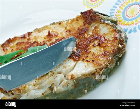 South African Fish - Pan fried garlic Kingklip Stock Photo - Alamy