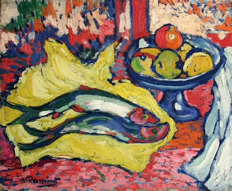 Vlaminck, Maurice de - Still Life with Fish - Fauvism - Still Life - Oil on canvas | Stilleven ...