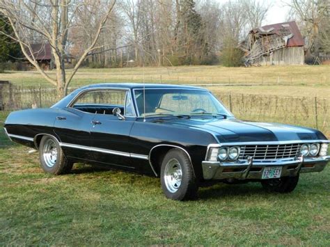 black 1967 Chevy Impala, 327, 4-barrel, V-8 engine, automatic, 4-dr, Hardtop. #Supernatural ...