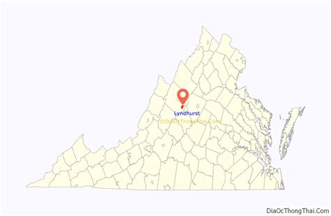 Map of Lyndhurst CDP, Virginia