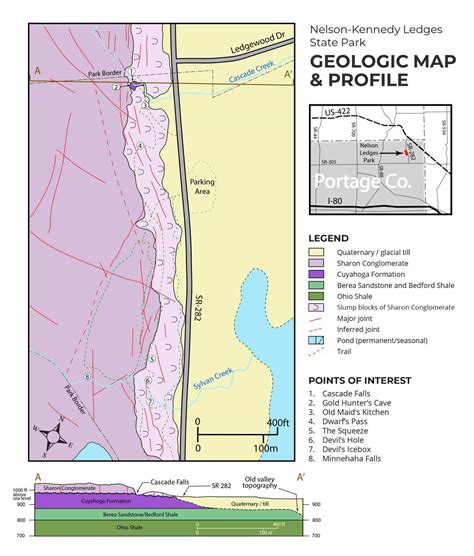 Geology of Nelson-Kennedy Ledges State Park