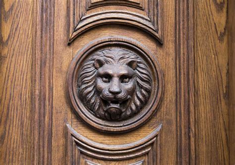 Lion head on the door stock image. Image of decorative - 113169213